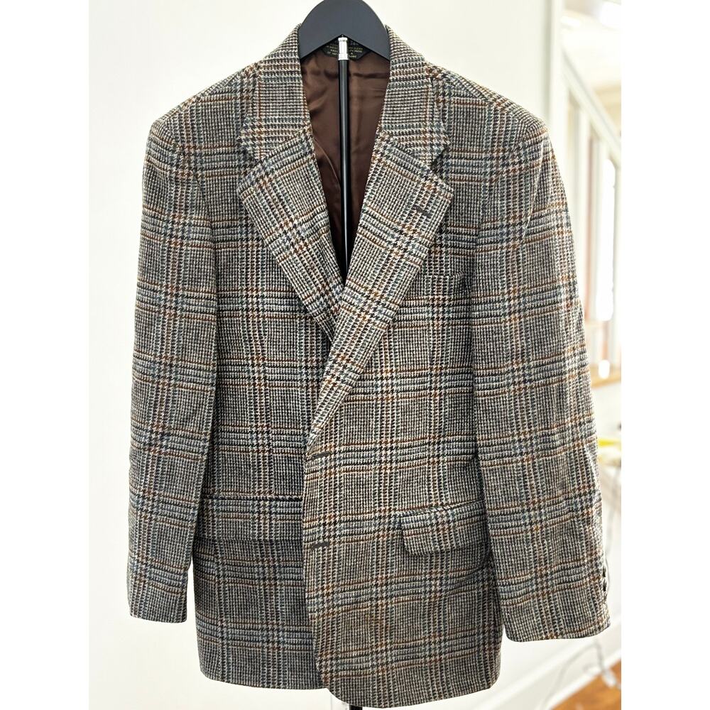Classic Glen Plaid Blazer in Brown - Unbranded
